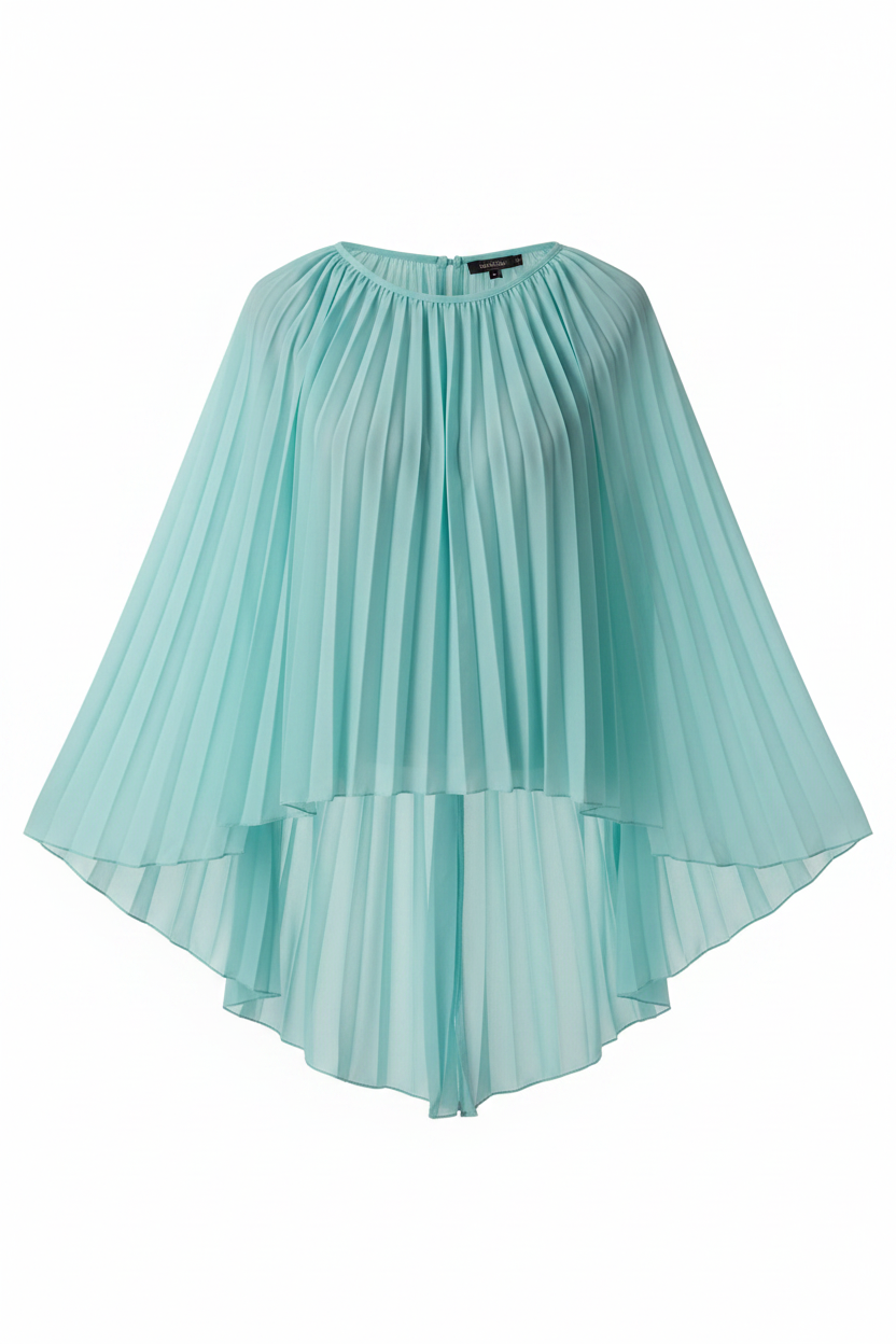 Blusa plissettata color menta senza manichino